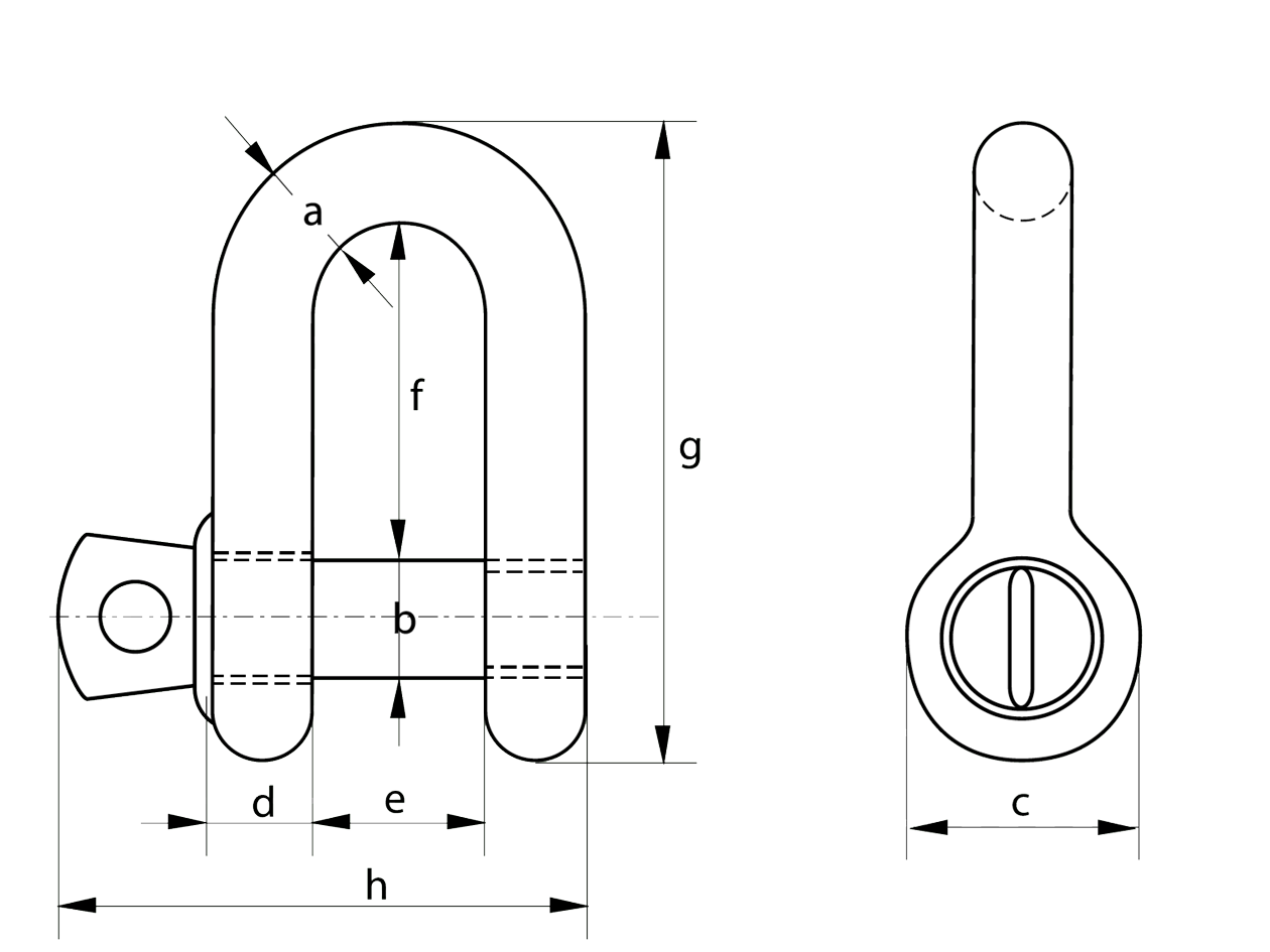 8mm Dee Shackle Dimensions