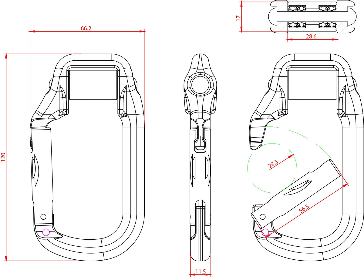 BC Roller Straight Gate Dimensions